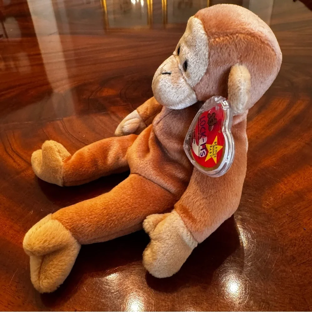 Vintage Ty Beanie Baby Bongo Monkey PE Pellets 5th Gen Tags